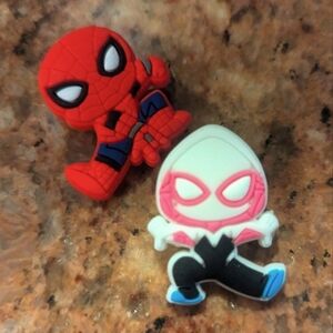 Set of 2 Spider-Man croc charms: Ghosty & Spidey